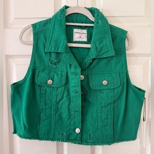 Highway Jeans Emerald Green Denim Vest